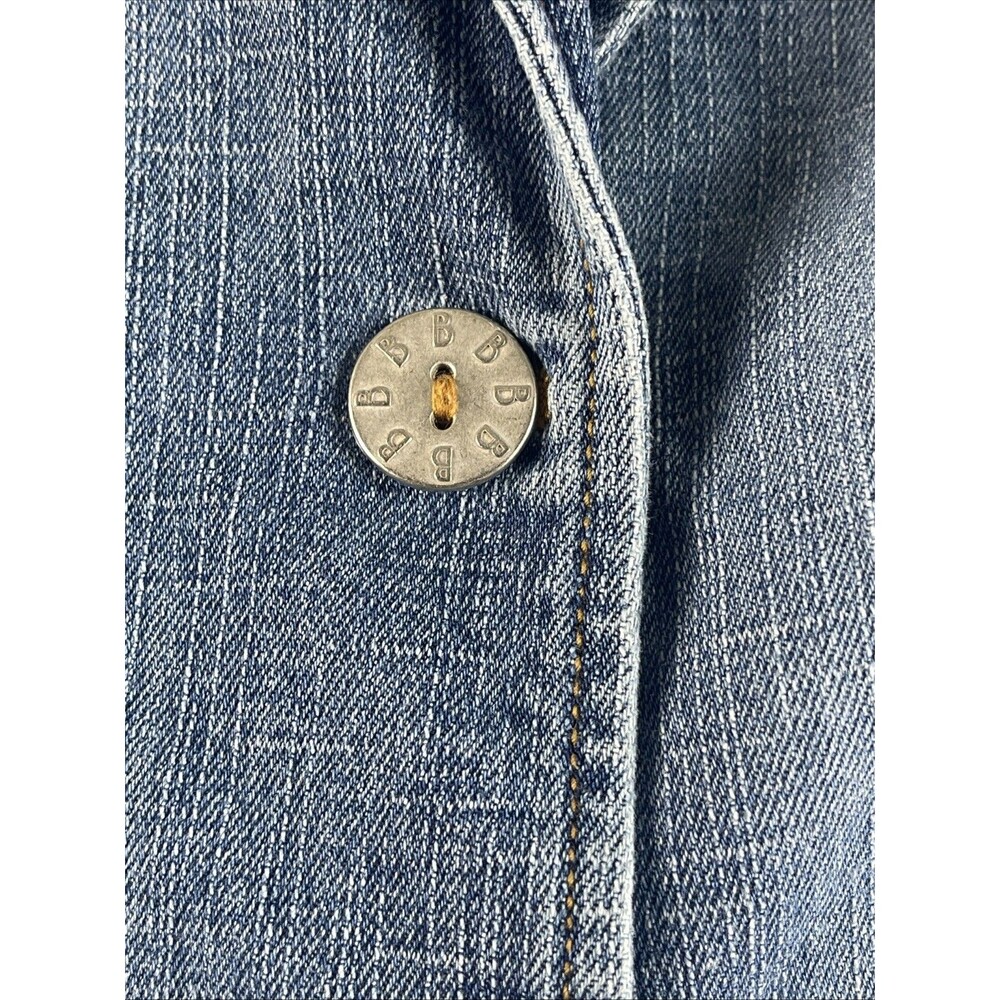 BONJOUR Denim Blazer Jacket Y2K 2000s Retro Pockets Women Medium - Picture 11 of 11